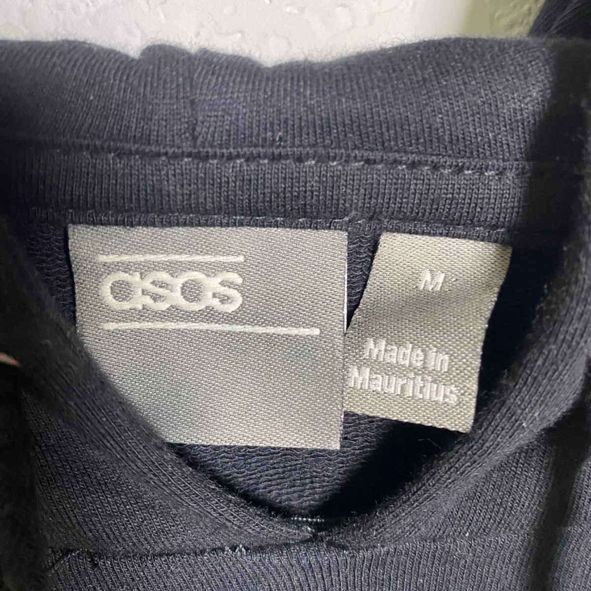 ASOS Womens Black Pullover Hoodie Red White Stripe Sleeves Athleisure Streetwear View 4