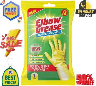 Ellenbogenfett Gummi Handschuhe Baumwolle gefüttert super stark rutschfest Haushalt Reinigung