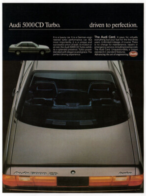 1984 AUDI 5000CD Turbo Vintage Original Print AD Silver car photo English Canada