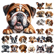 Puppy Dog Vinyl Art Sticker Decal Multi-purpose Laptop Car Toilet Cute Graphics