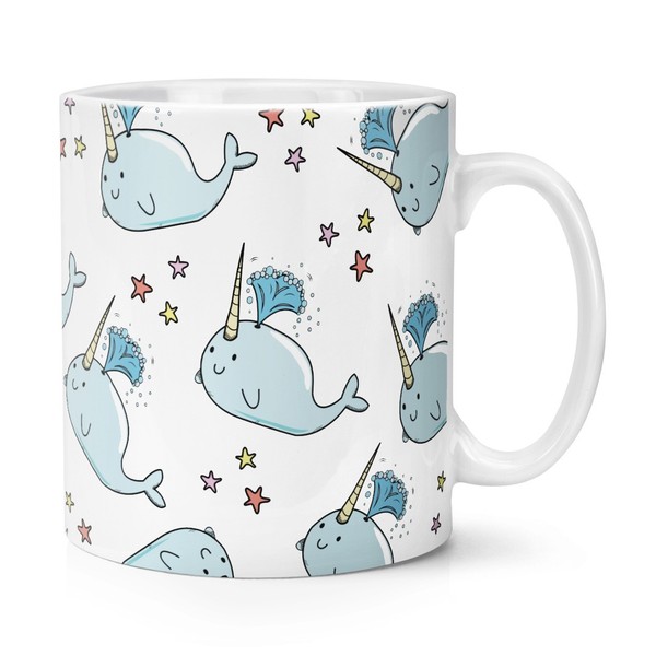 Narwal Stars Muster 284Ml Becher Tasse - Lustig Einhorn Tiere VerrüCkt Damen-image
