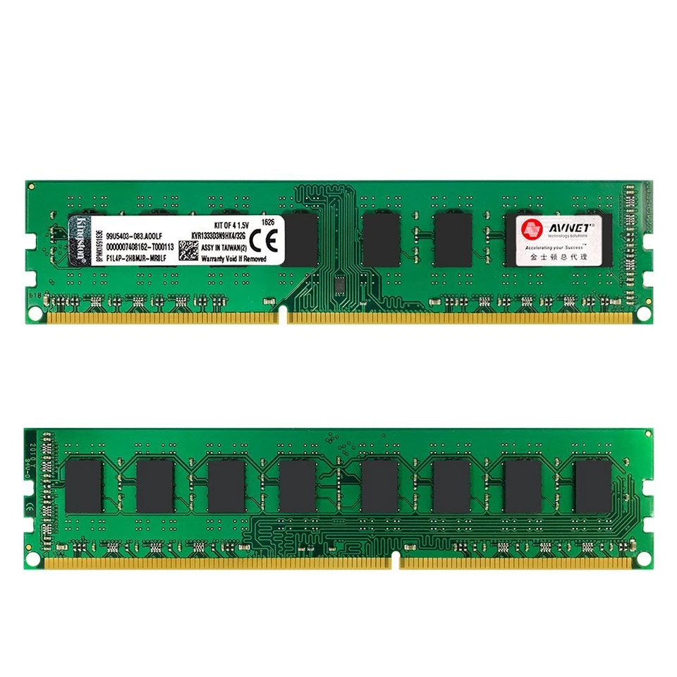 Kingston 32GB Kit 4x 8GB DDR3 1333MHz PC3-10600U DIMM Desktop Memory SDRAM Green - Image 4 of 4