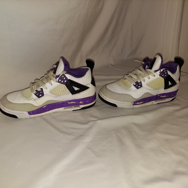 Nike Girls Air Jordan 4 Retro GS 2012 White UltraViolet Sz 7y 487724-108 for sale online | eBay