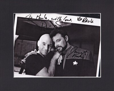 8X10 Matted Print Picture Star Trek Next Generation: Riker & Picard