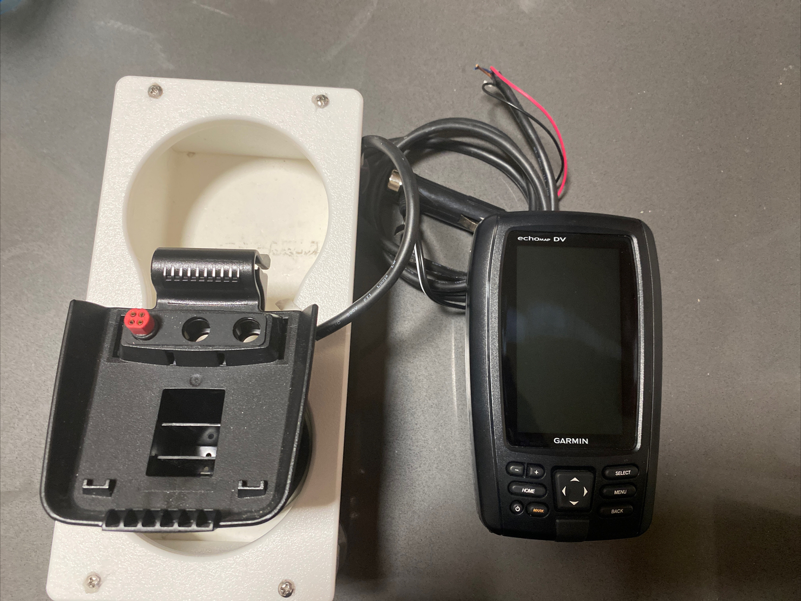Garmin EchoMap Chirp 44dv Marine GPS Mount Power Cable Cover Box Free