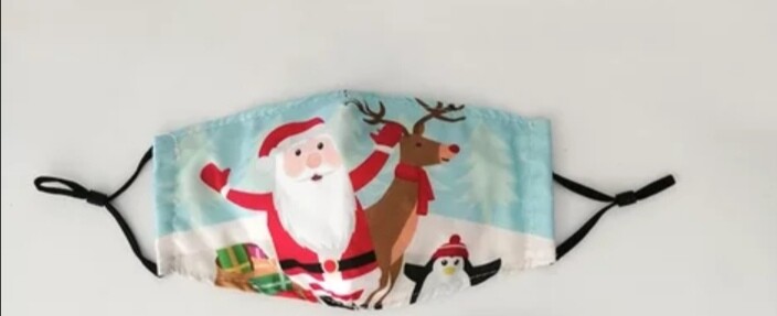 Máscaras de moda transpirables lavables lavables reutilizables 3D impresas en Navidad para adultos
