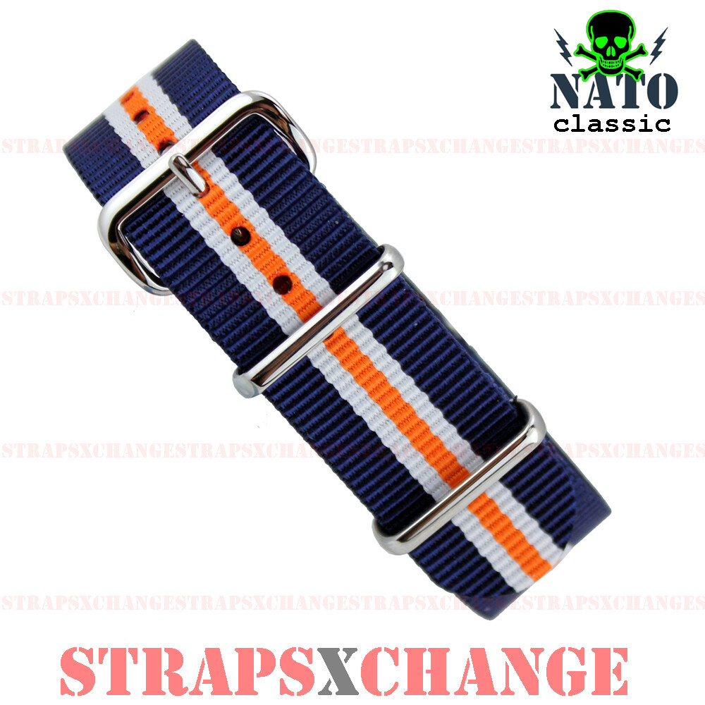 Classic NATO® G10 NAVY BLUE ORANGE WHITE stripe military divers