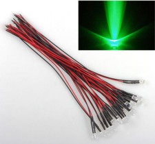 Green 50x 3MM Wired 12V DC Pre Wired LED Lamp Light Led Bulb Round Head 3002