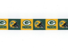 GREEN BAY PACKERS 5/8" GROSGRAIN RIBBON 1,3,5,10 YARDS FOOTBALL SHIP FROM USA
