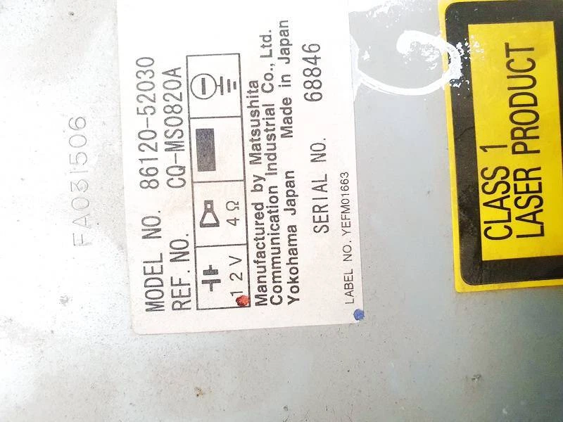 Toyota Yaris Verso 2000 Autoradio 8612052030, 86120-52030  cq-ms08 #1771126-59 - Bild 3 von 4