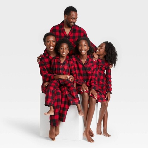 Wondershop Kids Holiday Fleece Matching Family Pajama Robe 8 Buffalo Check #4471 - Picture 3 of 8