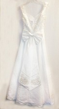 BRIDAL ORIGINALS White Beads Yellow Sequins Minimal Sz 8