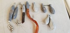 9 Vintage Lead Fishing Weights / Sinkers w/Swivels As shown
