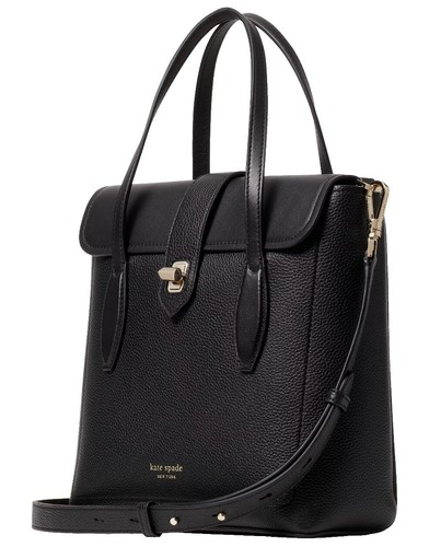 COACH Black Leather Tote Bag Turn Lock A4 Laptop Authentic item