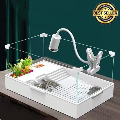 Turtle Tank Kit Tortoise Habitat, Aquarium Tank With Pump＆Filter, Acrylic..