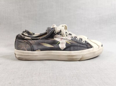 Converse Jack Purcell Womens Sz 8.5 Canvas Blue Hawaiian Shoes Sneaker 136669C