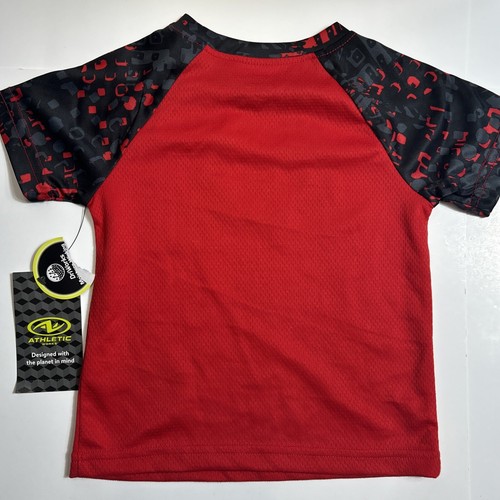 Athletic Works Boys Red Active T-Shirt 2T Soccer “Play Like A Boss” Reworks NWT - Picture 6 of 6