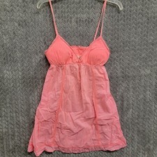 Vintage Y2K Victoria Secret Pink Baby Doll Slip On Nightie Mini Dress Medium M