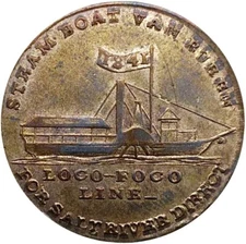 (1841) Loco Foco HT 817kpb (R-5) Satirical Hard Times Token Rare This Nice