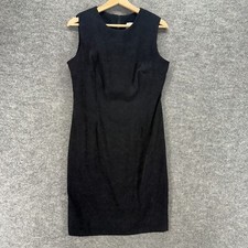 Dressing Clio Dress Women 8 Black Sheath Midi Zipper Sleeveless Crew Neck Casual