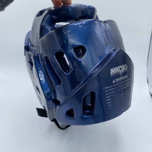 Macho Martial Arts Padded Head Gear / Warrior Sparring Helmet BLUE Youth Small - Picture 5 of 6