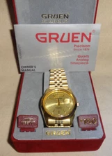 Gruen Gold Plated Presidential Vintage Men's Watch 36mm NEW OLD STOCK