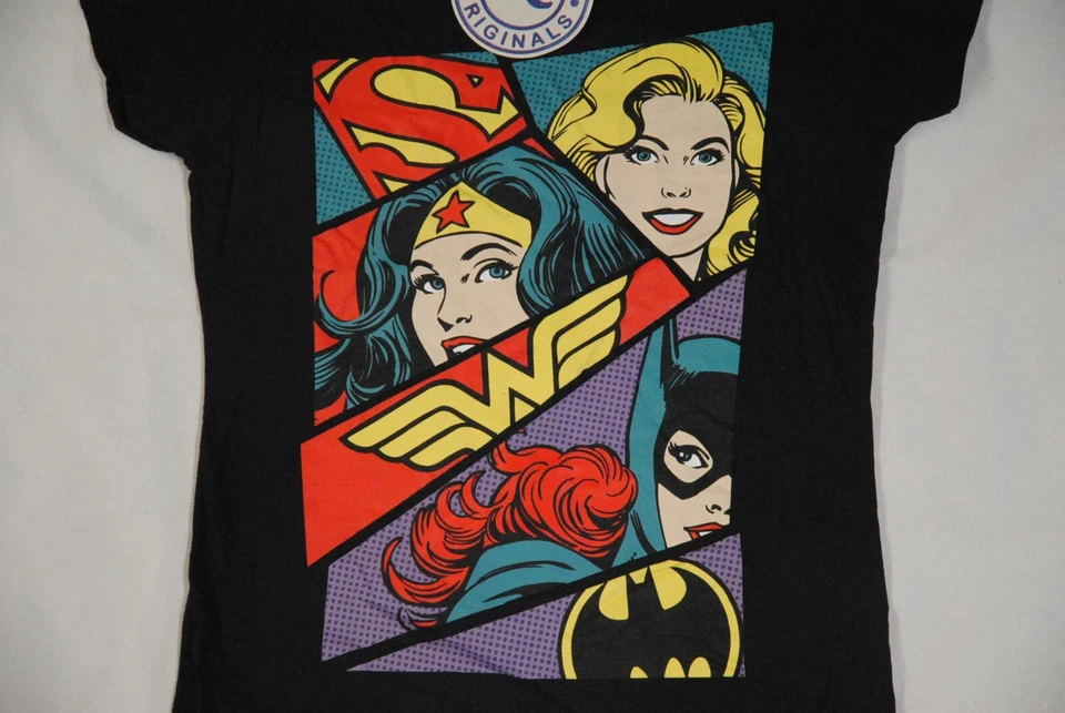 DC COMICS ORIGINALS HEROINE POP ART LADIES SKINNY T SHIRT NEW OFFICIAL BATGIRL - Image 2 of 4
