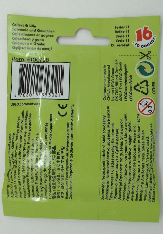 LEGO 71008 - Minifiguras Serie 13 - Bolsa Ciega Sellada de Fábrica - Nueva Sin Abrir Foto 2 de 2