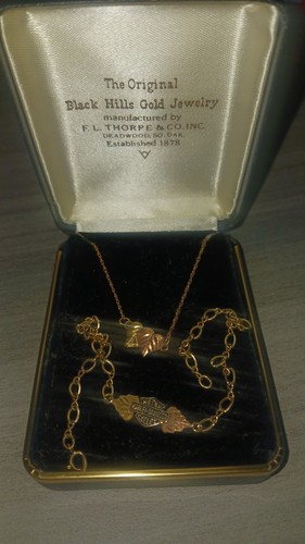 Black Hills Gold Harley Davidson Bracelt And Black Hills Gold Leaf Necklace