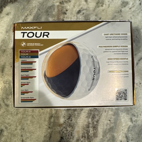 Maxfli Tour Max Align Golf Balls 12 Pack - Gloss White Fanatics logo on balls - Picture 2 of 3