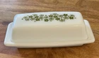 New ListingVintage Pyrex Corelle Green Spring Blossom Crazy Daisy Butter Dish w/Lid Nice