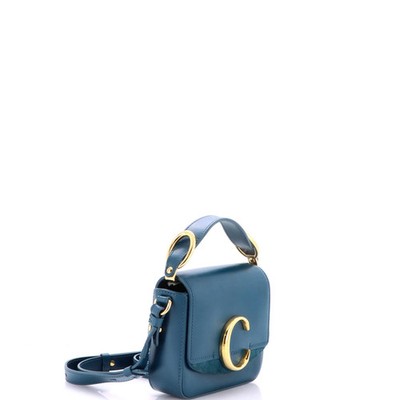 Chloé レザー ハンドバッグ Chloe C Flap Bag Leather Mini | eBay