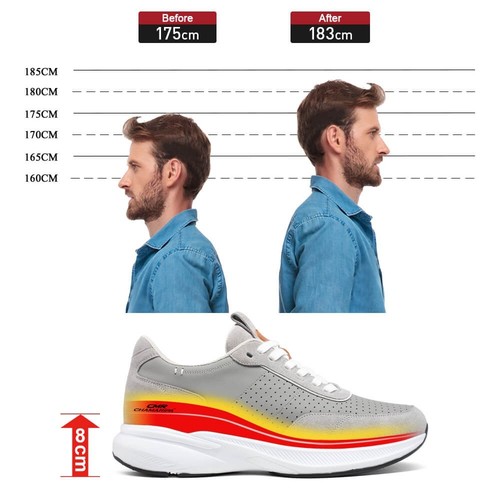 CHAMARIPA 8CM/3.15" elevator shoes men height increase shoes casual sneaker - 第 6/8 張圖片