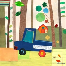 Oopsy Daisy's On the Road Woods Canvas Wall Art, 14x14