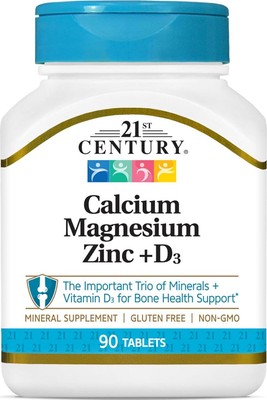21st Century Cal Mag Zinc +D Tablets, 90 Count