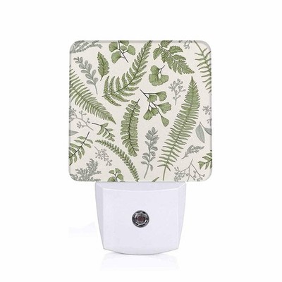 LED Night Light Lamp with Smart Sensor Dusk to Dawn Sensor,Fern Vintage Herb ...