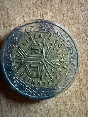 2001 France 2 Euro Coin RF Tree of Life Liberté Égalité Fraternité-Mint Error