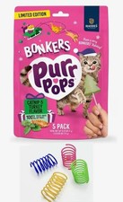 Bonkers Purrpops Christmas Cat Treats Catnip with Cat Spring Toys Bundle Pack