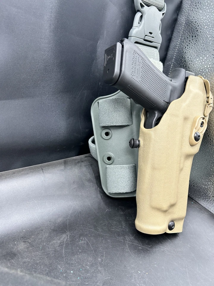 Safariland 6005rds Glock 17 19 22 23 45 ALS  Drop Leg Tan 🔴 Red Dot & Light - Image 2 of 4