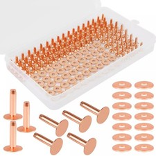 77* High Quality 12*4*19/7mm #9 Copper Rivets&Burrs DIY Leather Working Kit