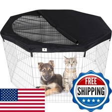 HiCaptain Pet Playpen Top Cover for 24in 8 Panel Dog Crate Pen - Black
