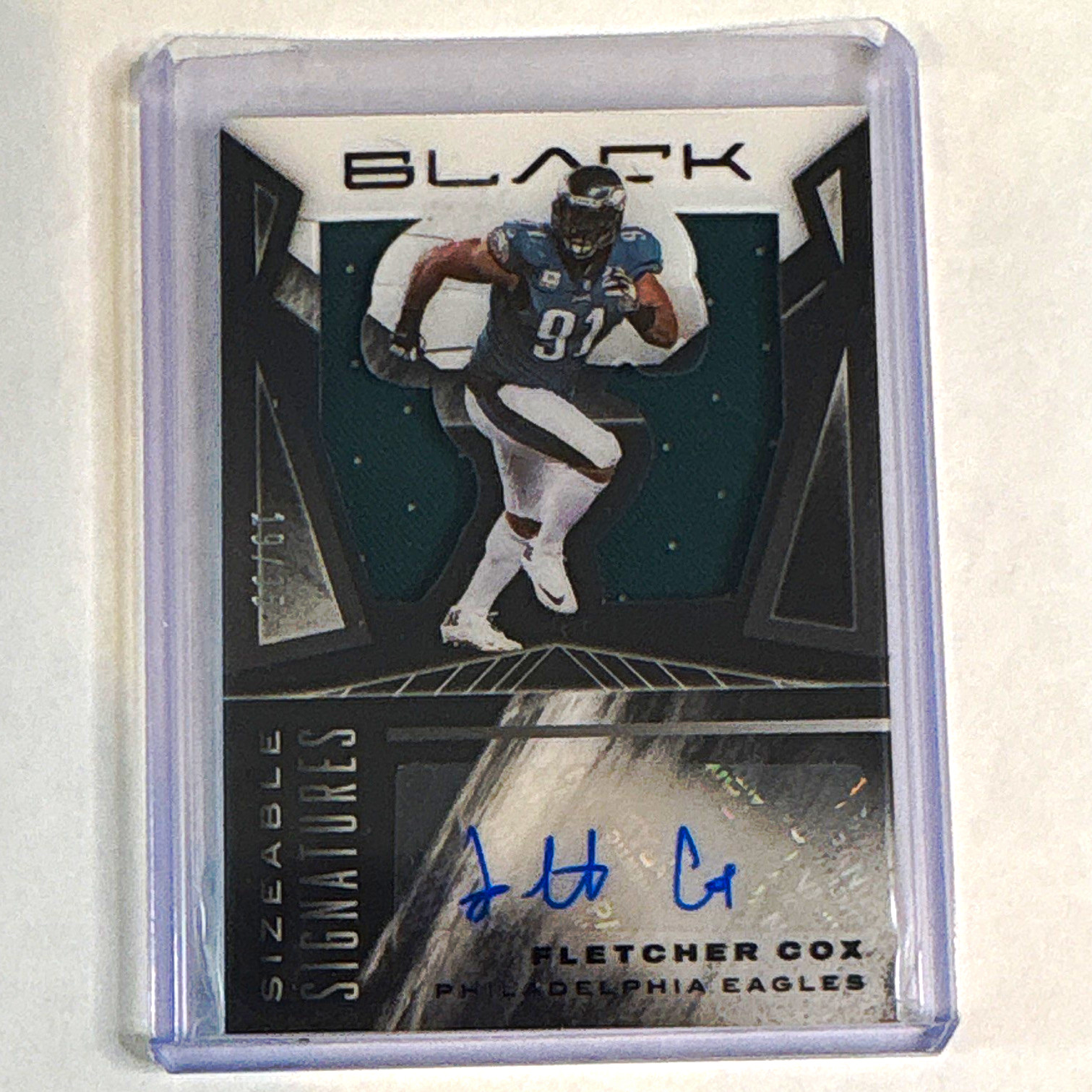 Panini 2020 Black Sizeable Signatures Fletcher Cox Auto Mem /35 Eagles SJ-FC
