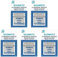 50 Schmetz Universal Sewing Machine Needles - Assorted sizes - Box of 5 cards