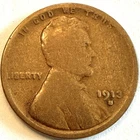 1913-S Lincoln Cent Wheat Penny Scarce Coin with Grade Of G Free Shipping!