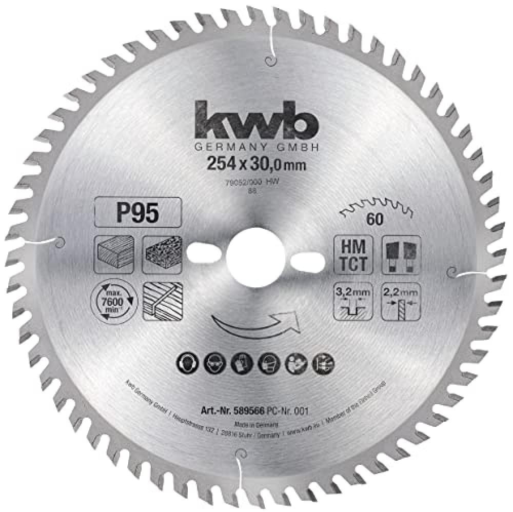 (TG. 254 x 30 mm) kwb lama per sega circolare 254 x 30 mm, taglio molto fine, ad