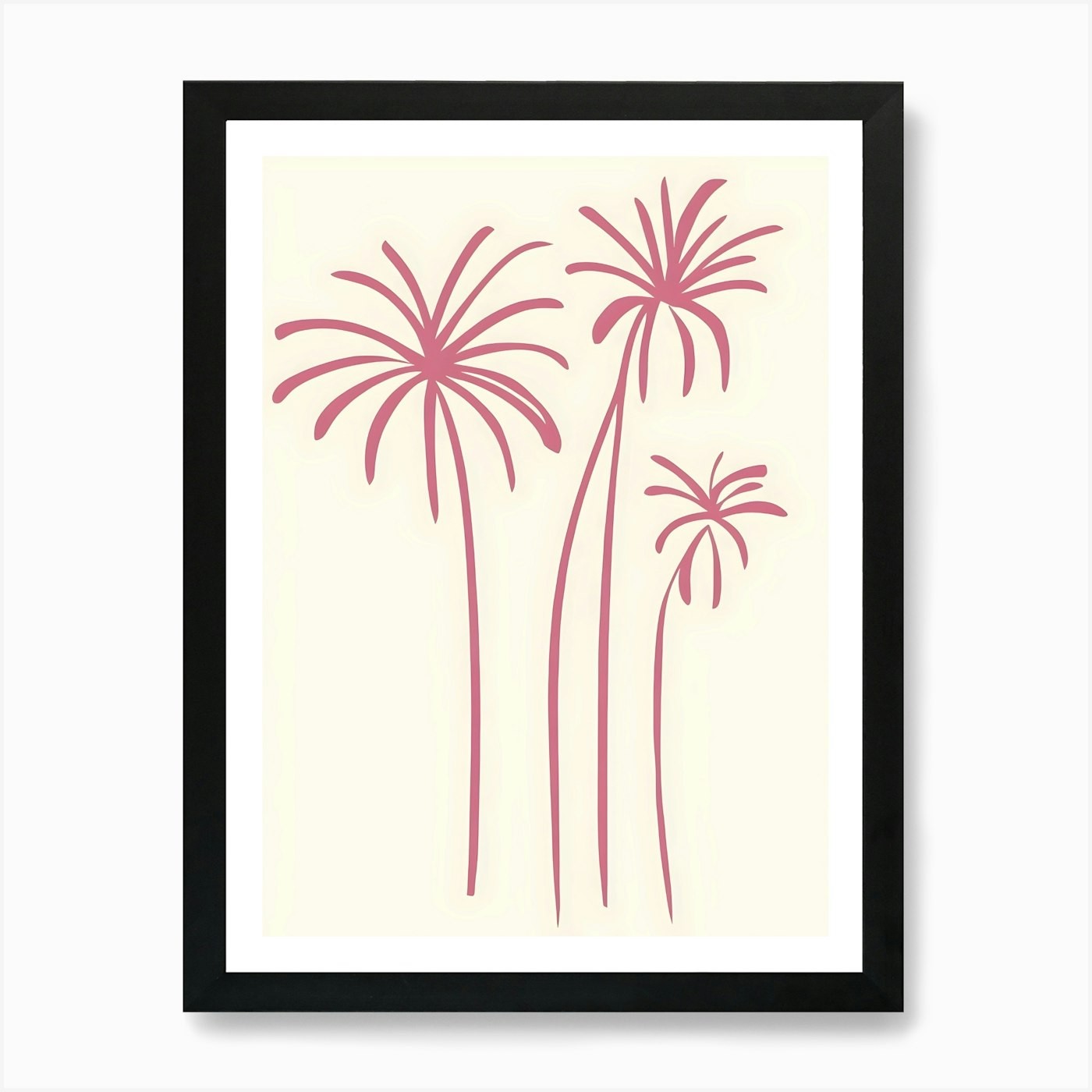 Palm Trees Framed Wall Art Print Canvas Poster Tropical Decor