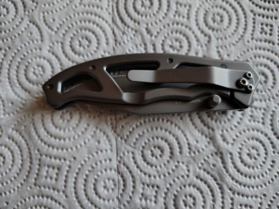 Gerber Paraframe Gunmetal Pocket Knife with Serrated Blade and Pocket Clip