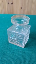 Dartington clear square glass vase candle holder Marguerite design Frank Thrower