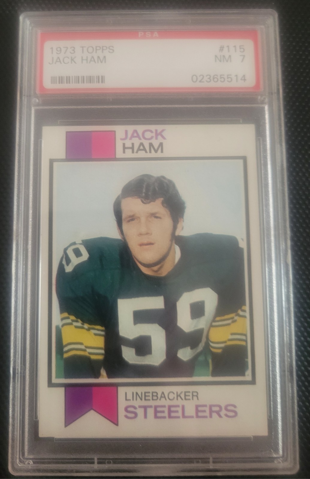 1973 TOPPS #115 JACK HAM PSA 7 PITTSBURGH STEELERS HOF ROOKIE CARD