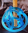Art Glass Ribbed Twisted Rope Knot Sculpture Paperweight 5" no chips or cracks — photo 10